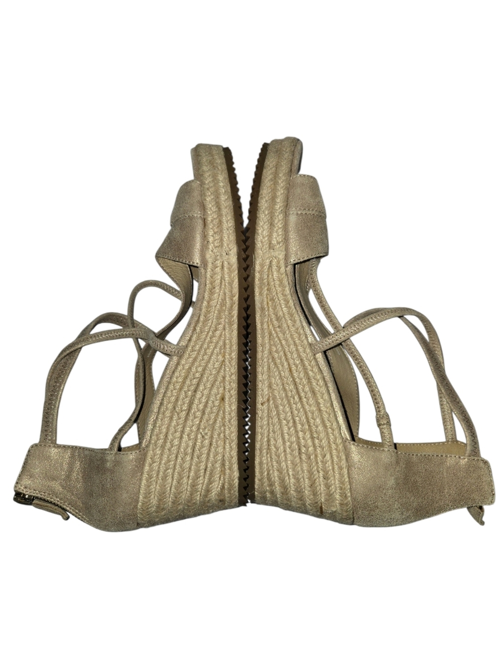 Eileen Fisher Wanda Metallic Suede Espadrille Wedge Sandals - Picture 6 of 15